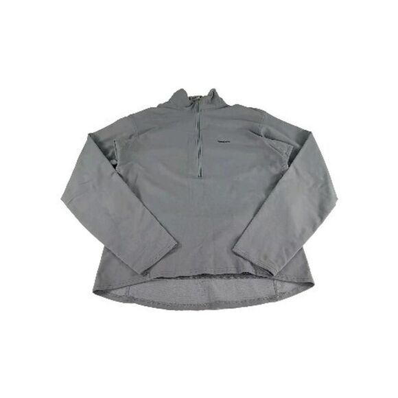 VTG Patagonia Cycling Pullover Jersey Jacket Womens Large Made USA 1/2 Zip Gray - Picture 1 of 10